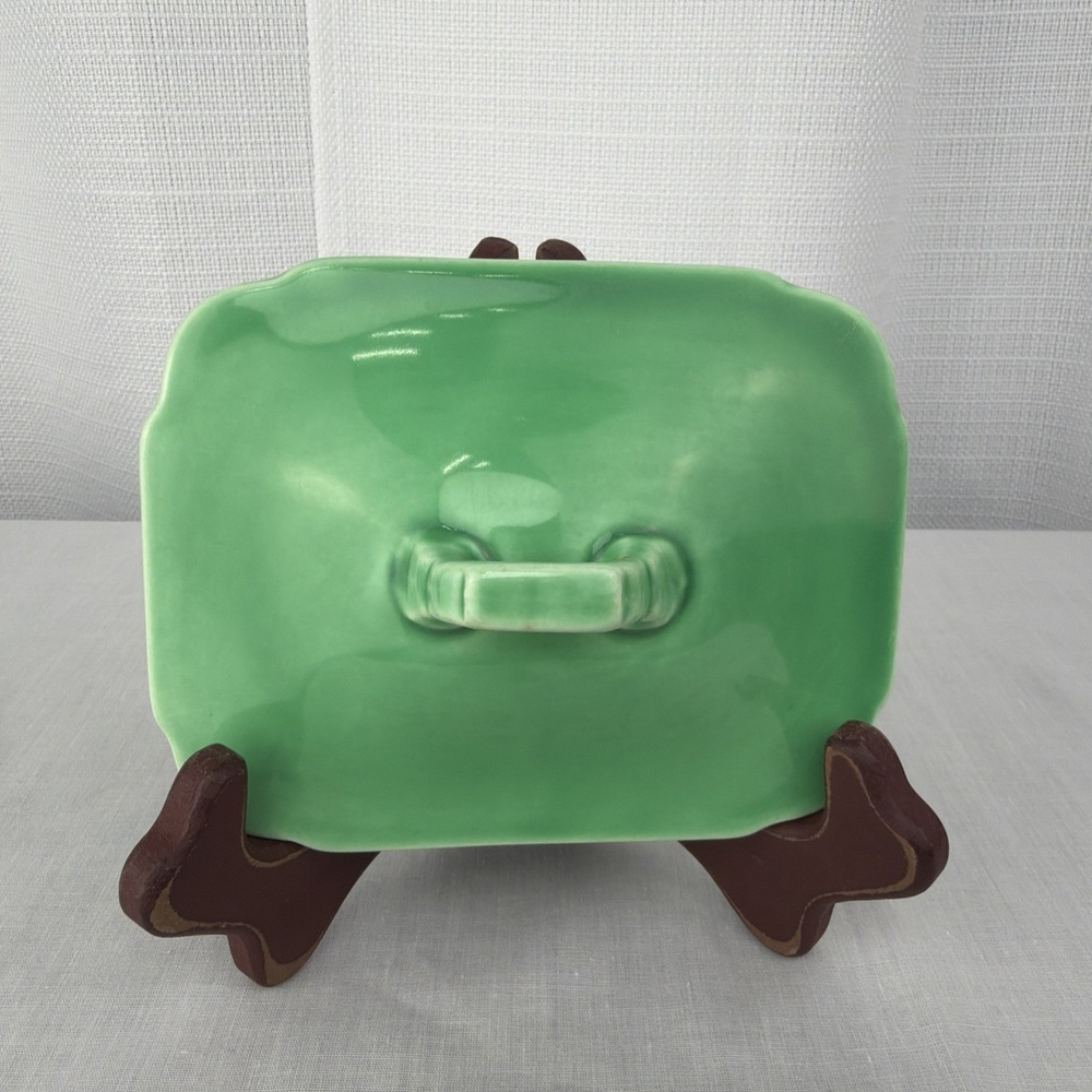 Vintage 1930's Homer Laughlin Riviera Green Sugar Bowl LID ONLY Art Deco Fiesta